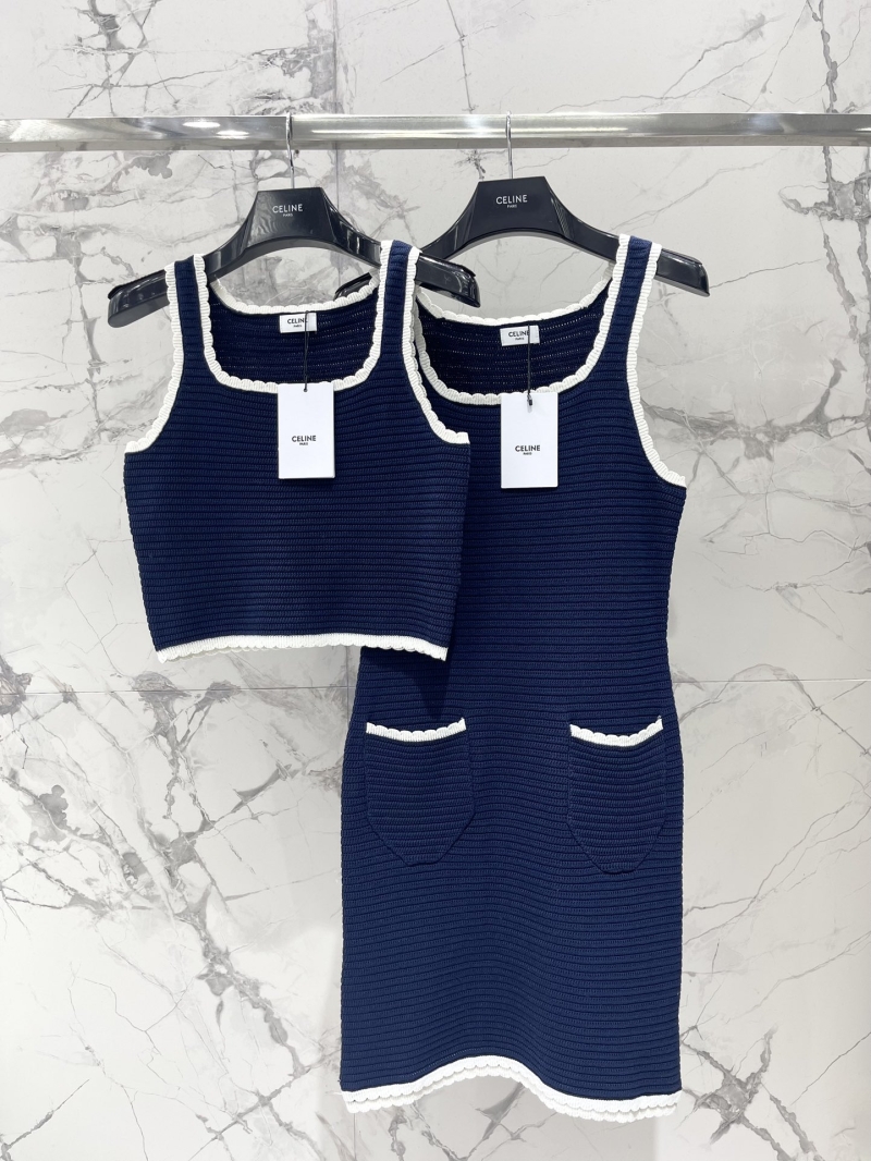 CELINE Retro Lace Crochet Knit Camisole