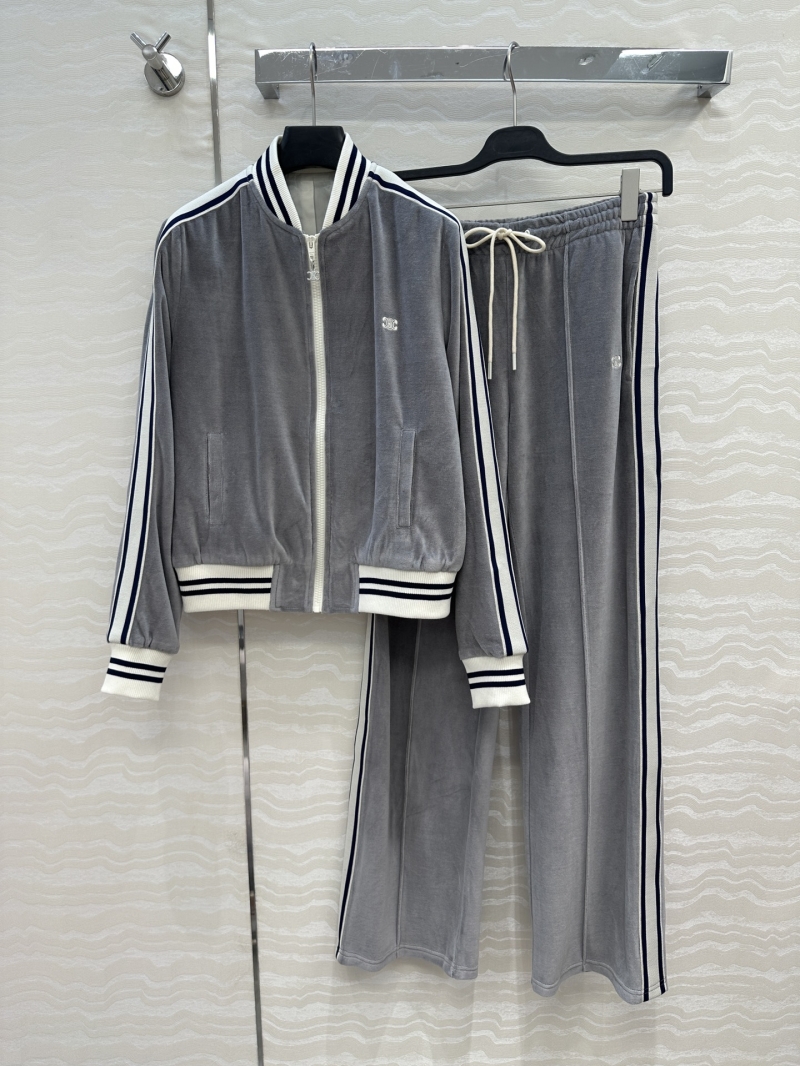 CE Exclusive Baseball Jacket for Women - Luxe Cotton Velvet with Stripe Accents
