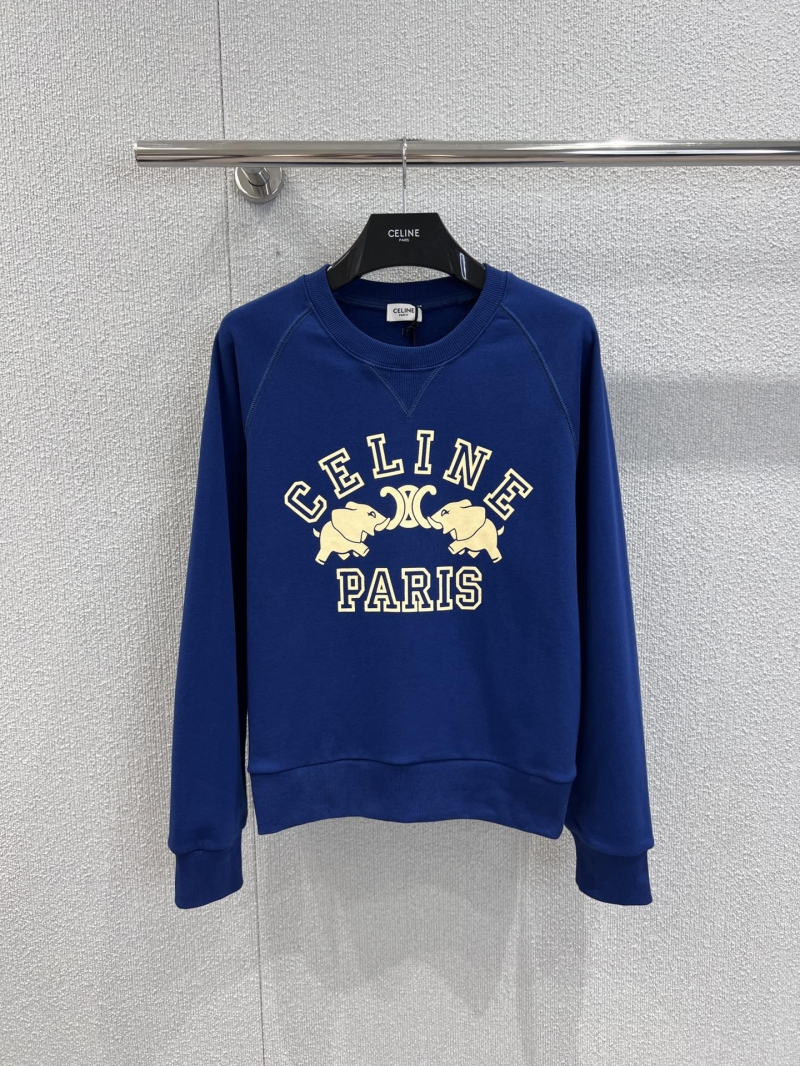 Celine Electric Blue Elephant Print Crewneck Sweatshirt - Luxe Oversized Fit with Exclusive Design