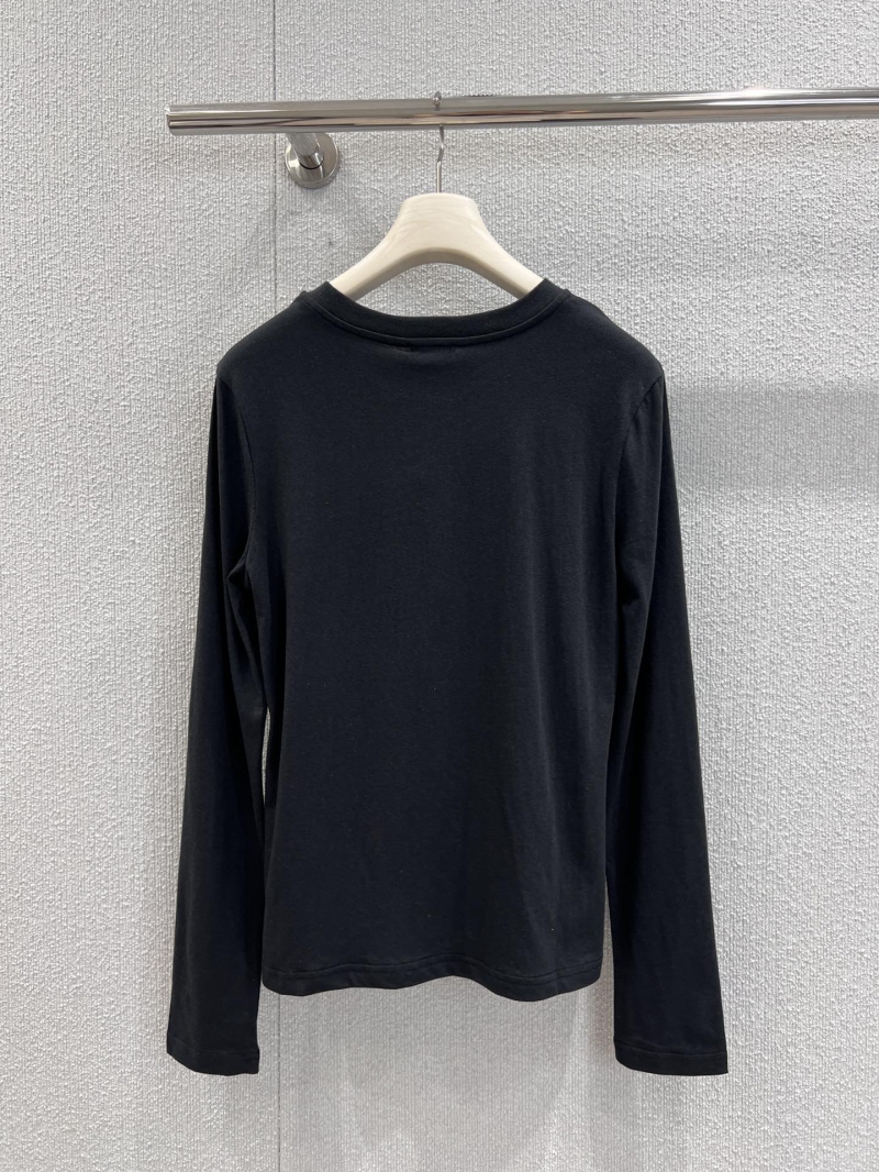 Celine Exclusive Saint-Tropez Graphic Long Sleeve T-Shirt in Black