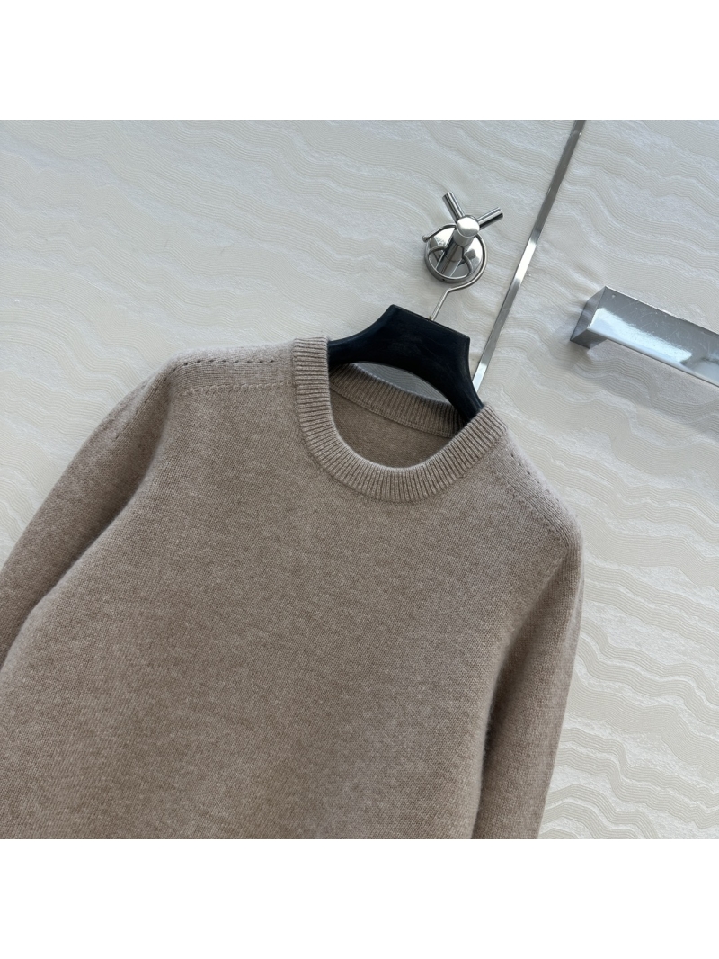 Celine CE High-Intelligence Style Cashmere Sweater in Khaki, 100% Pure Cashmere, Tailored Fit