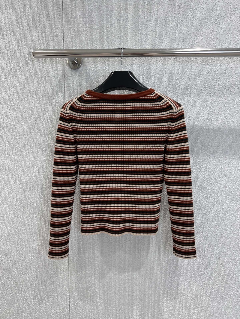 Celine Striped Stretch Wool Cropped Sweater | Ribbed Knit, Autumn Palette, Modern Fit