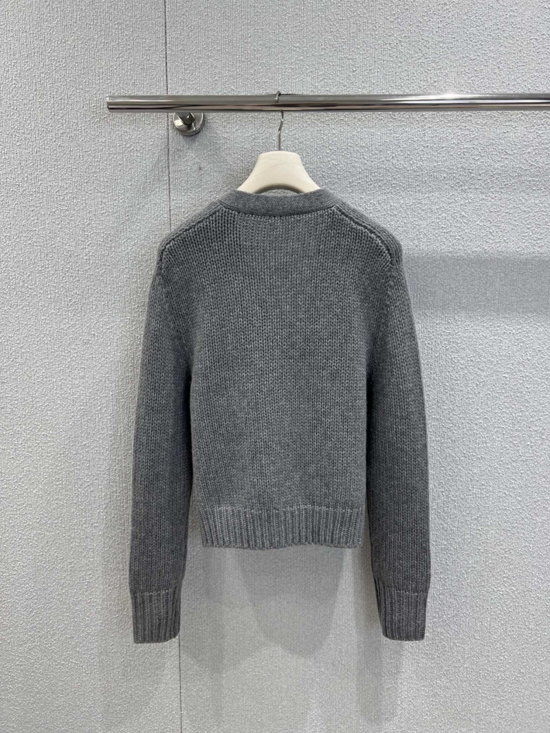 Celine 25FW Autumn Winter New Arch Pin V-Neck Cashmere Cardigan | Limited Edition, Artisan Crafted, Gray