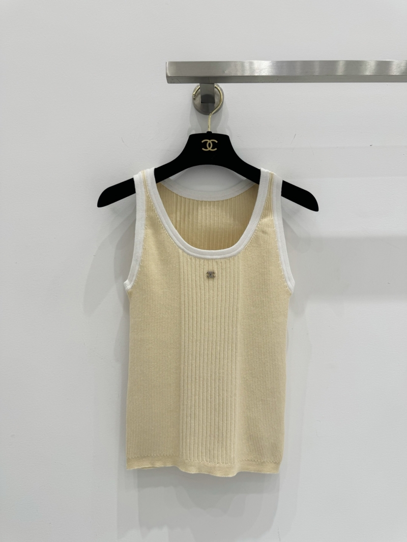 Chanel Yellow Contrast Knit Tank Top - Chic & Slimming Design