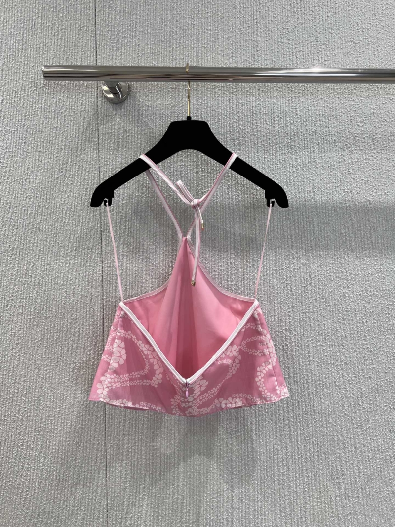 Chanel Pink Floral Halter Tank Top - Luxe Summer Exclusive