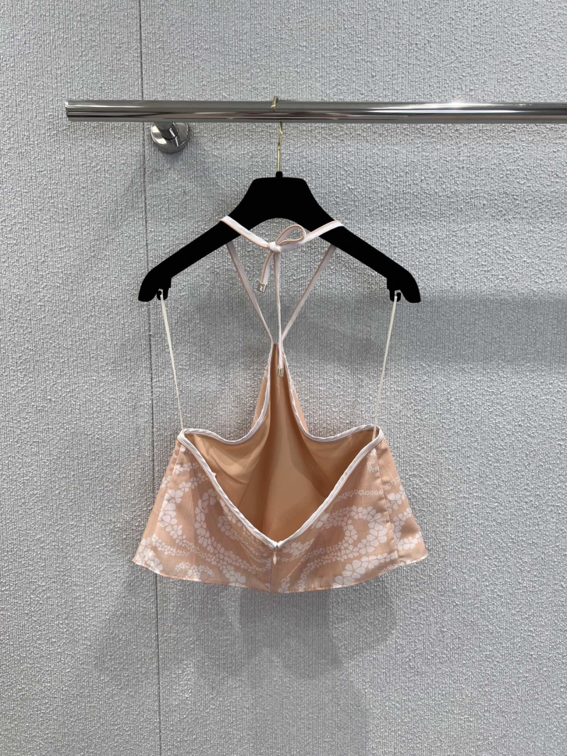 Chanel Orange Camellia Print Halter Tank Top - Luxe Summer Exclusive