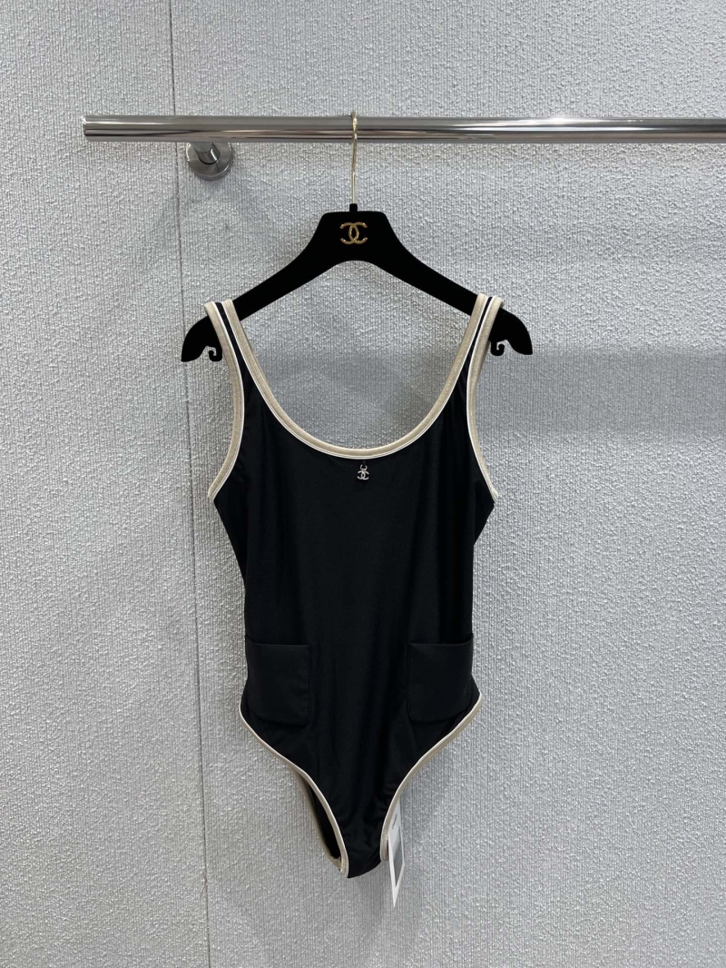 Chanel Coco Beach Mermaid Princess Backless One-Piece Swimsuit Black - Luxe & Exclusive