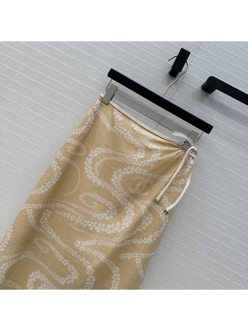 Chanel Coco Beach Serpent Totem Wave Print Long Skirt - Elegant & Versatile