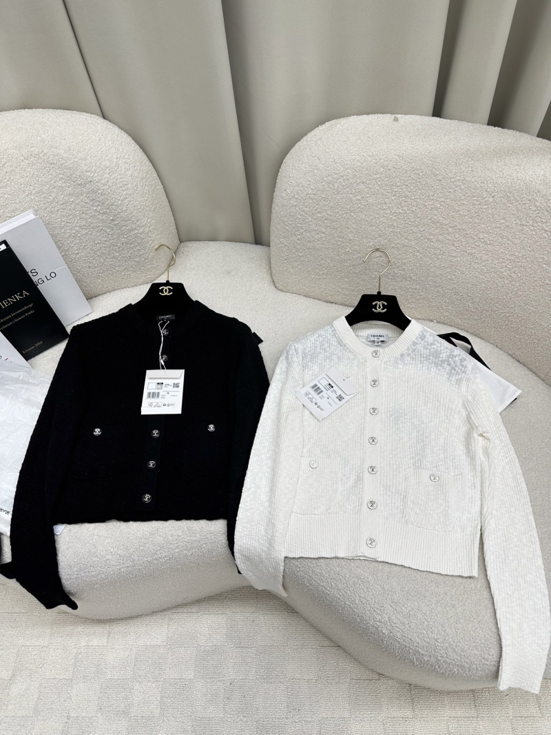 Chanel Coco Beach White Moonlight Knitted Cardigan - Elegant Top