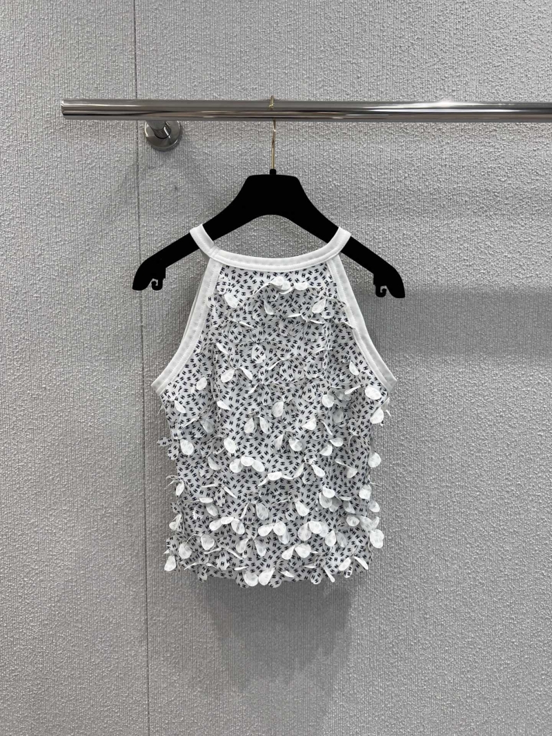 Chanel Spring Summer Luxe Petal Cut-Out Tank Top - Exclusive Black & White Design