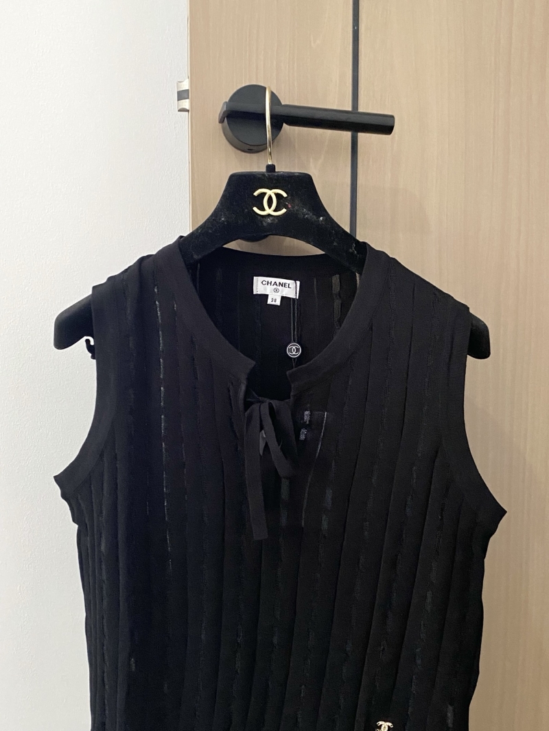 Chanel Luxe Three-Color Black Vest – Elegant Breathable Design