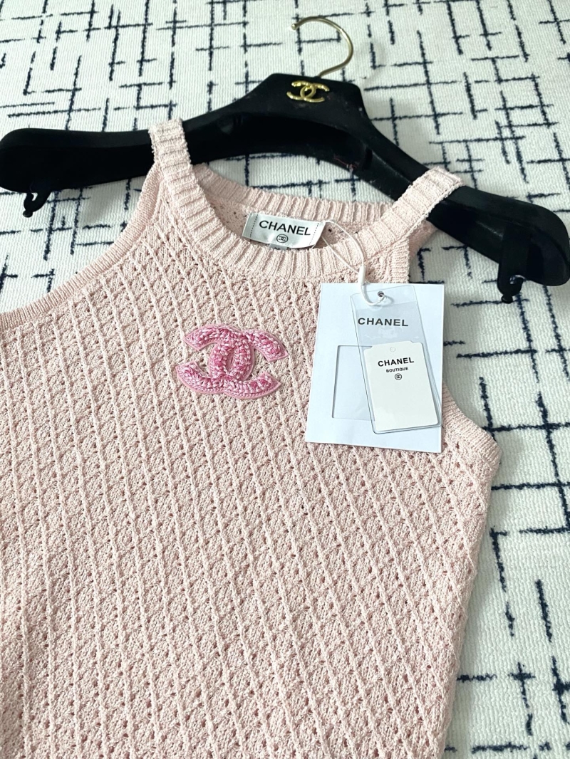 Chanel Pink Luxe Tri-Color Vest - Breathable Elegance