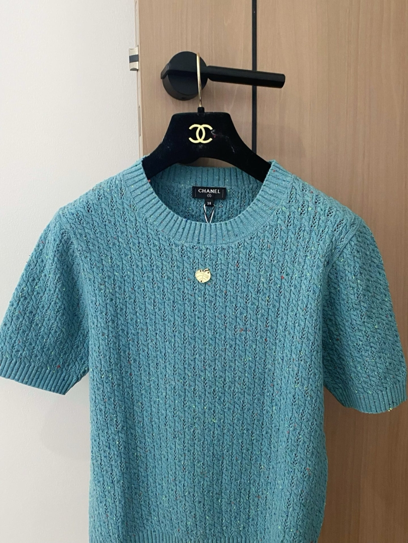 Chanel Green Short-Sleeve Top - Luxe Breathable Elegance