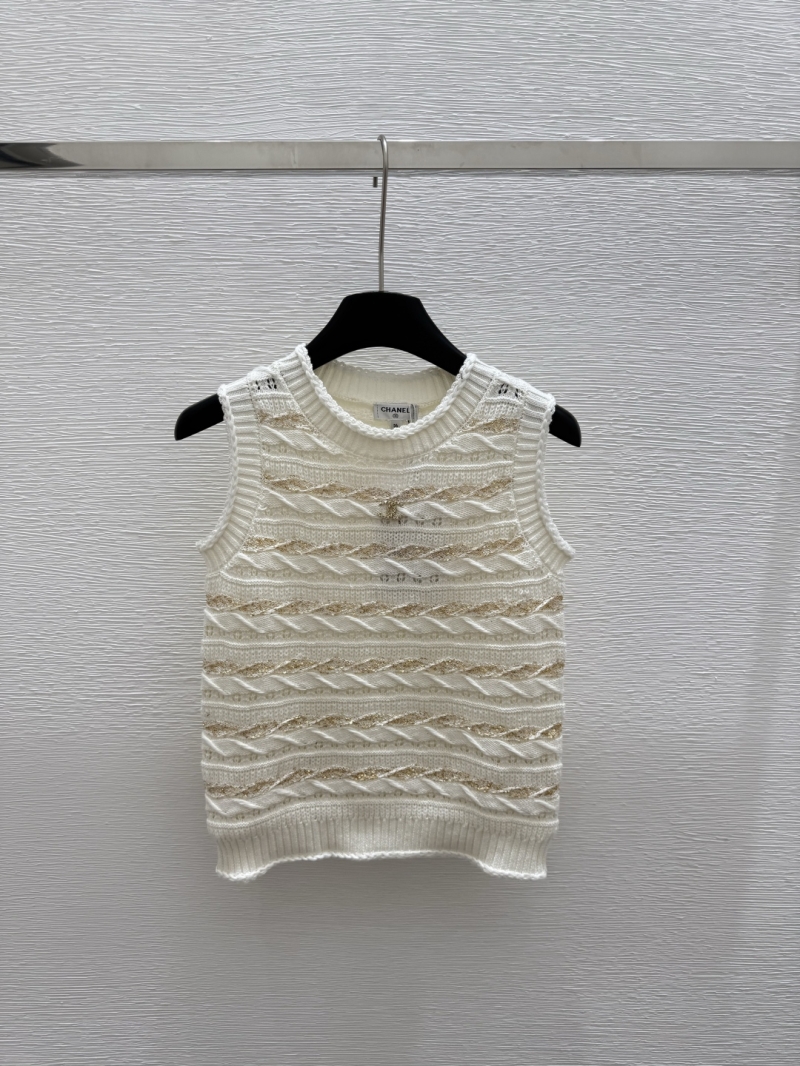 Chanel Summer Sequin Knit Vest - Luxe Elegance