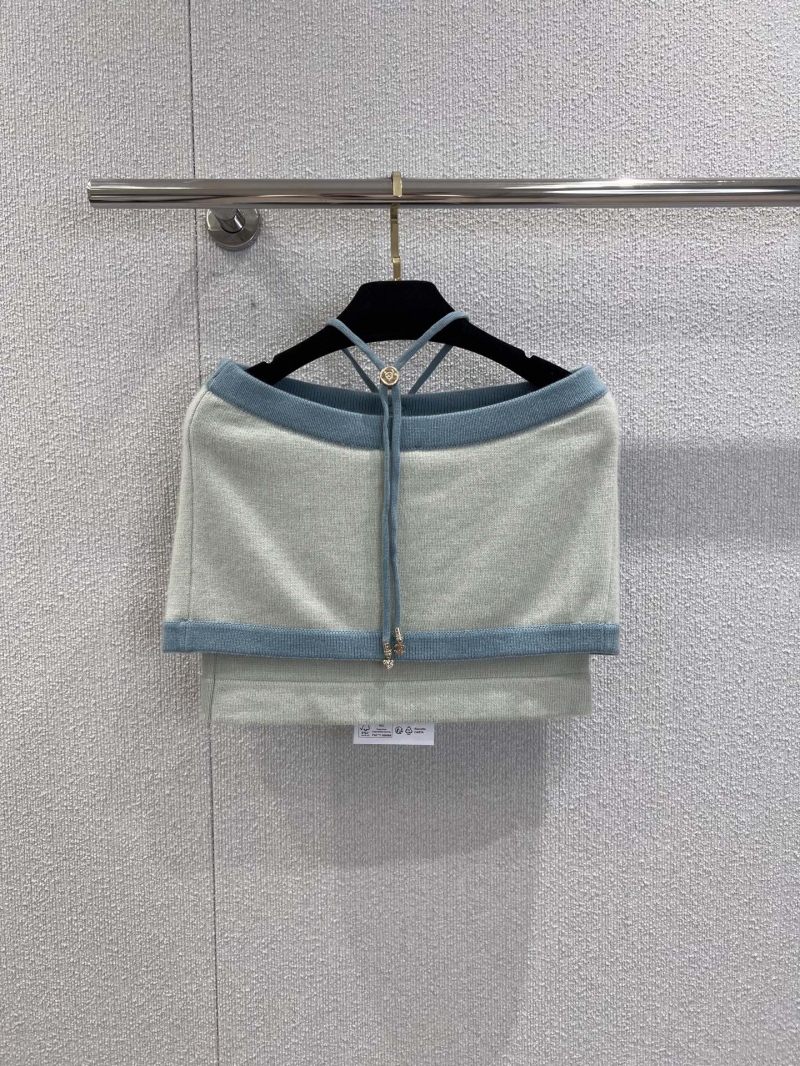 Chanel Halter Strapless Crop Top in Mint Green - Luxe Exclusive