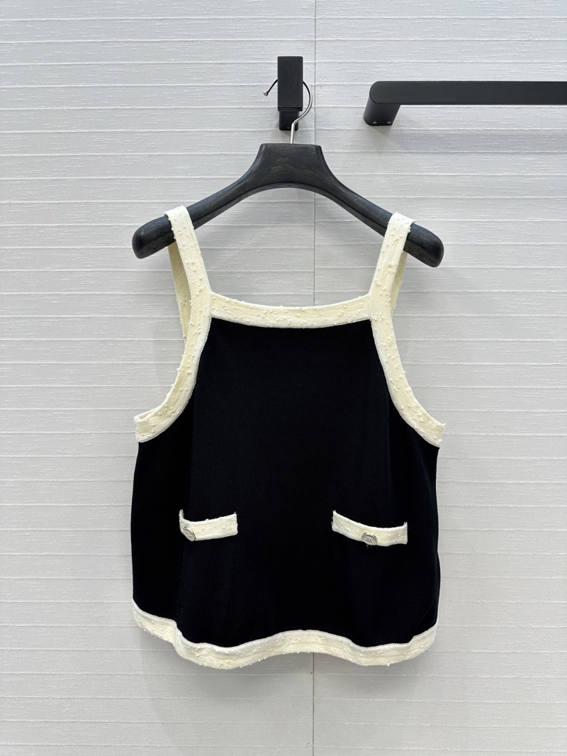 Chanel 25A Series Colorblock Knit Vest - Elegant & Slimming Luxe Design