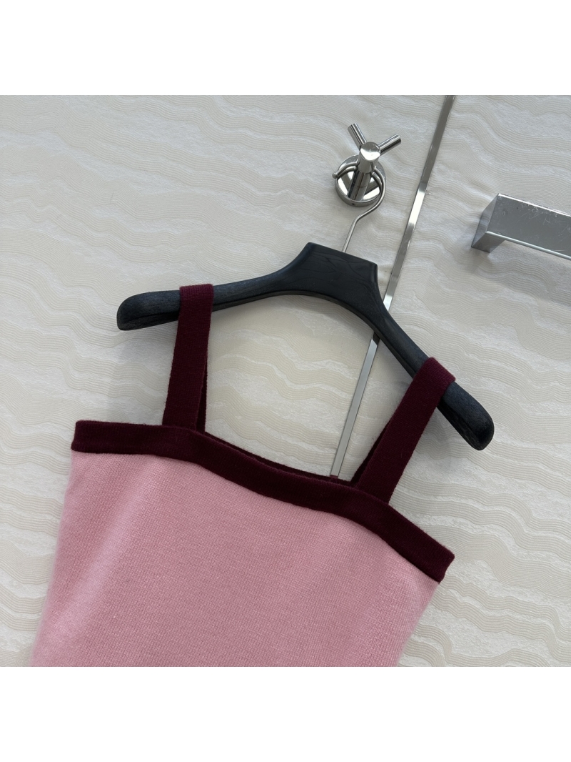 Chanel Coco25a Luxe Cashmere Colorblock Camisole - Pink
