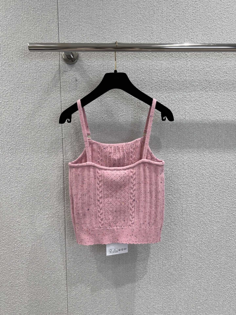 Chanel Knitted Camisole Vest in Pink - Exclusive Luxe Design