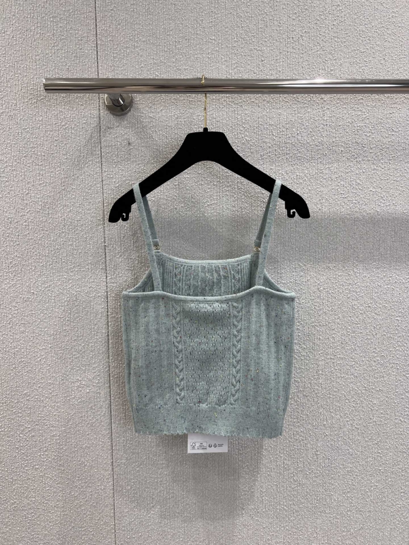 Chanel Knitted Cami Vest in Mint Green - Luxe Exclusive Design