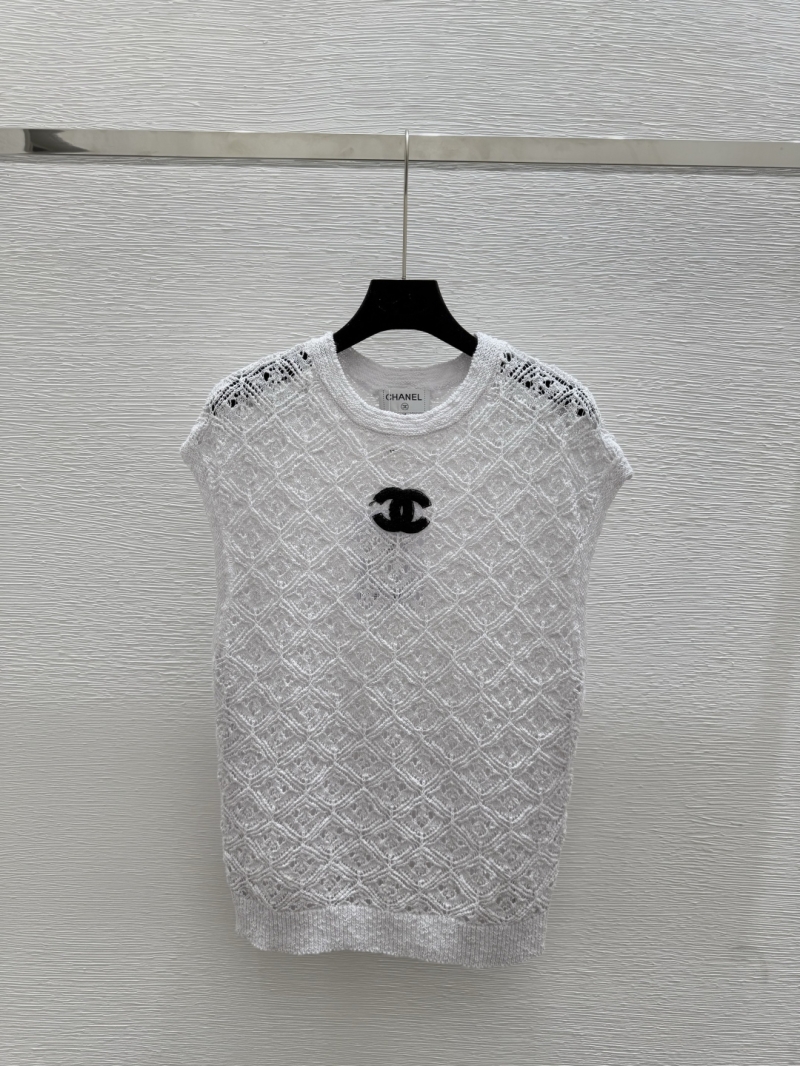 Chanel Summer Luxe Hollow-Out Round Neck Knit Vest