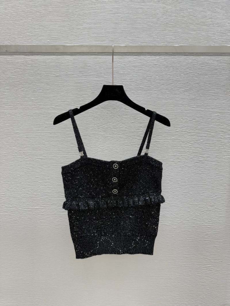 Chanel Luxe Gold-Silver Thread Knit Cami Top