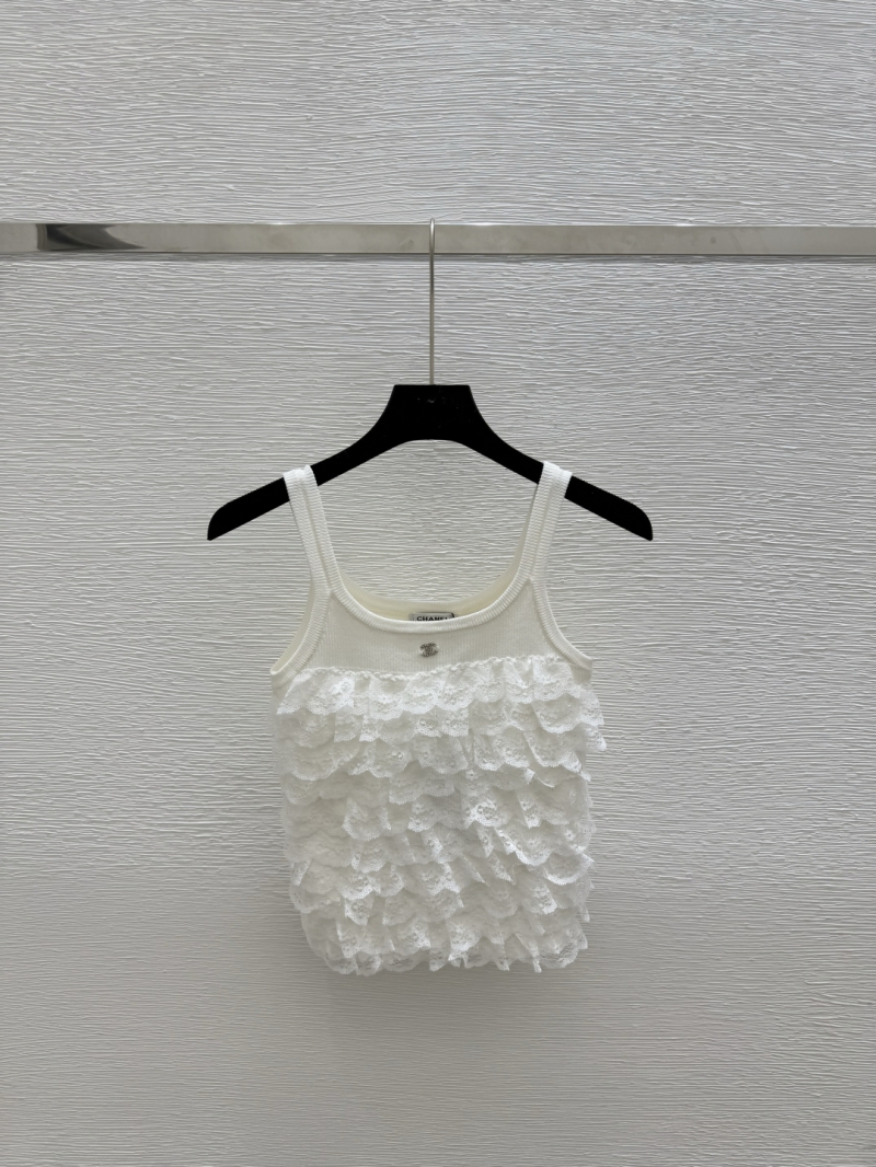Chanel Lace-Trim Knitted Cami Top - Elegant Summer Essential