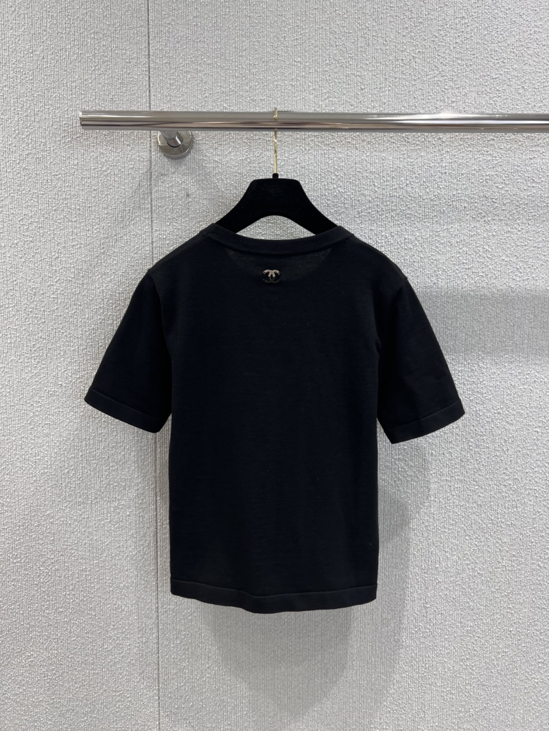 Chanel Spring Summer Knit Top - Black Heart Cut-Out Luxe Design