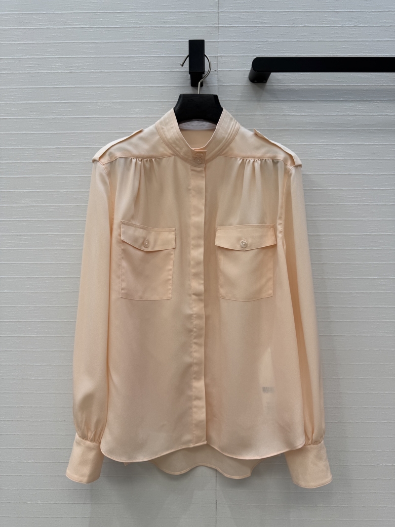 Chloe Relaxed Fit Dual-Pocket Blouse in Peach
