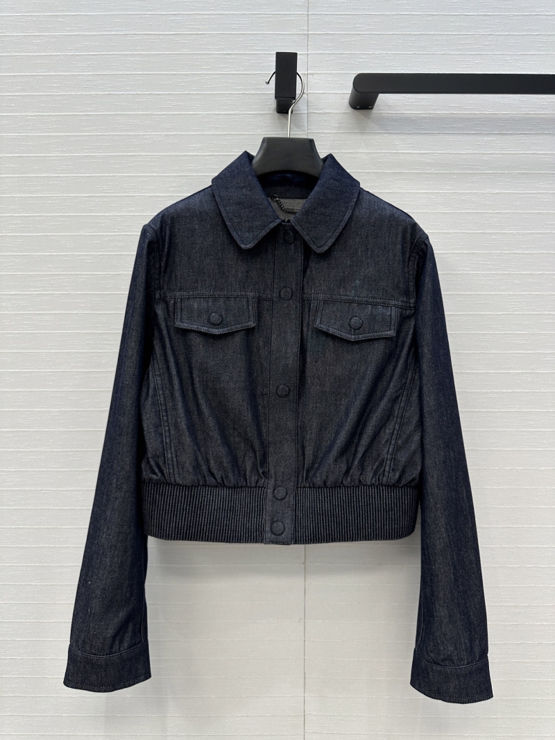 Fendi 25 Exclusive Dark Denim Jacket - Classic Collar, Waist-Cinching Detail, Short Fit