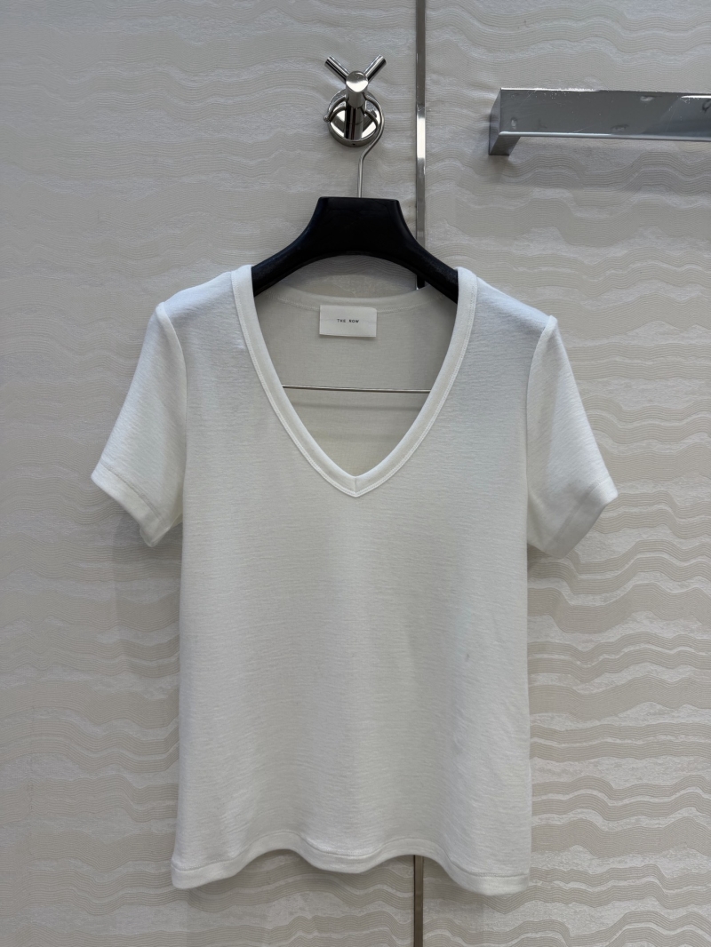 The Row Lyocell and Wool Minimalist Slim-Fit V-Neck T-Shirt