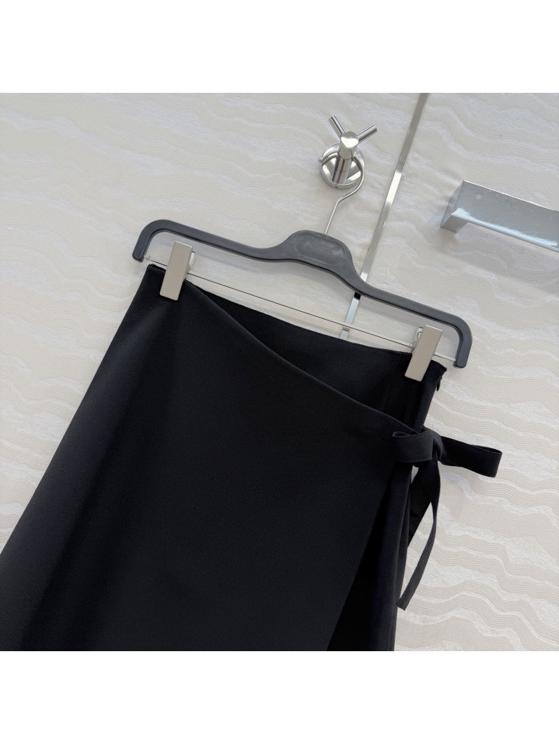 The Row Exquisite Acetate Side-Tie Wrap Mini Skirt in Polished Black