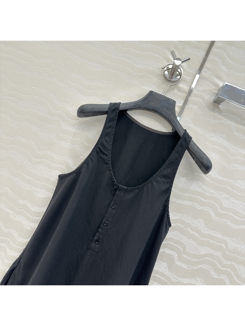 LEMAIRE Lyocell Dry Silk Bias-Cut Sleeveless Vest Top in Black