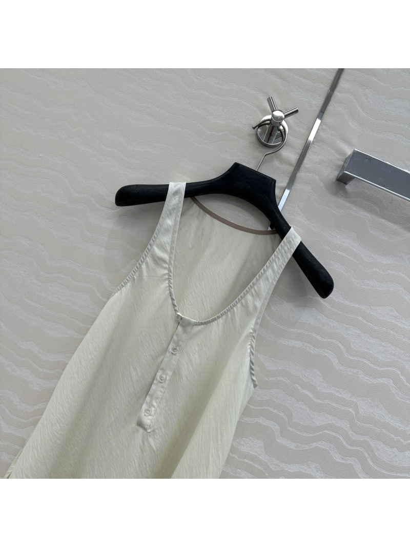 LEMAIRE Lyocell Dry Silk Bias-Cut Henley Tank Top - Cream