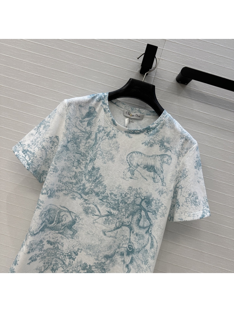Dior Sauvage Josette Print T-Shirt in Pale Green - Exclusive Spring-Summer Resort Style