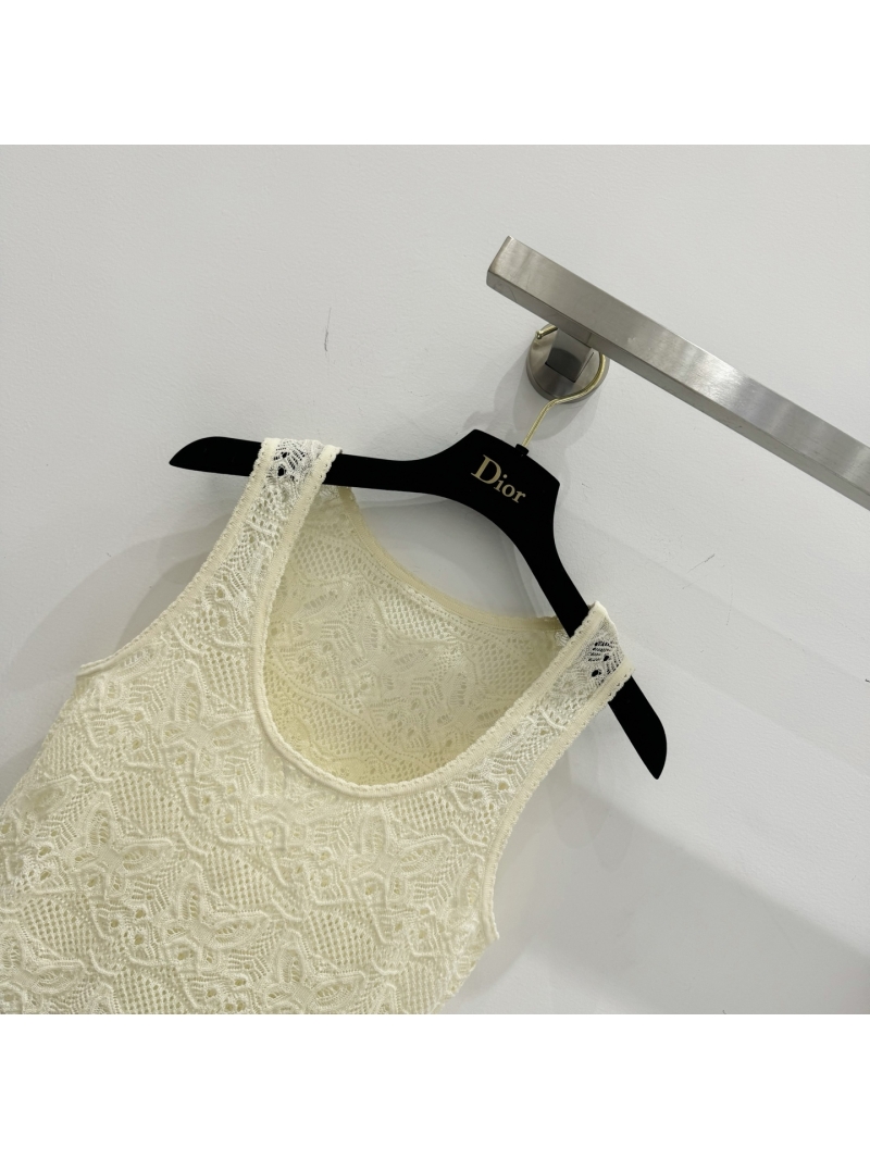 Dior Luxe Knitted Lace Camisole - Elegant Hollow-Out Design