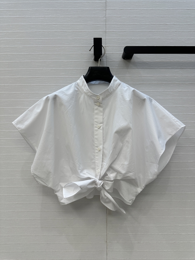Dior Spring-Summer Resort White Fly-Sleeve Crop Shirt - Luxe & Chic
