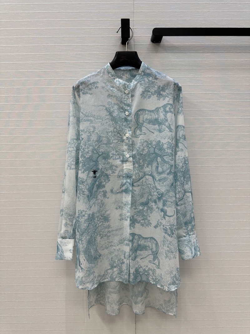 Dior Sauvage Jouy Print Shirt in Mint Green - Luxe Silk Cotton