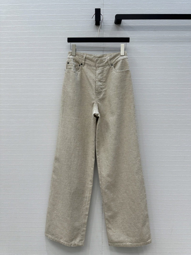 Dior Spring-Summer Resort Denim Linen Pants - Luxe Natural Tone