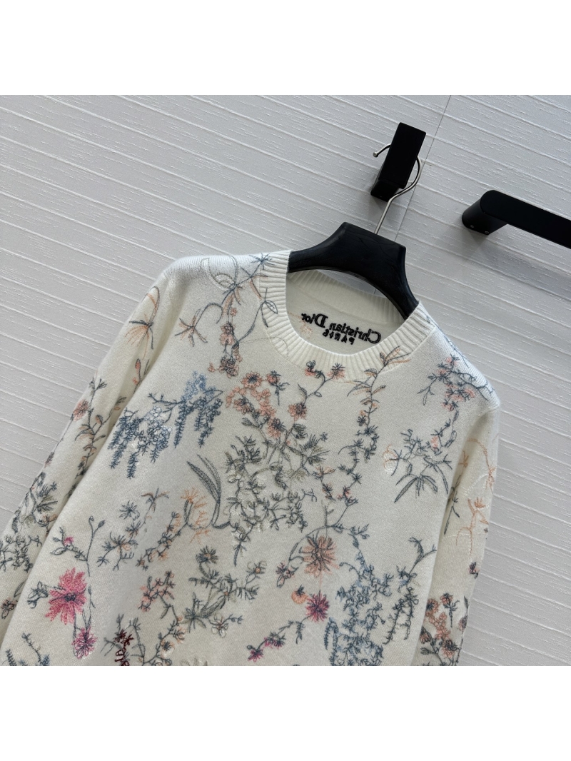 Dior Early Autumn Luxe Floral Embroidery Cashmere Sweater