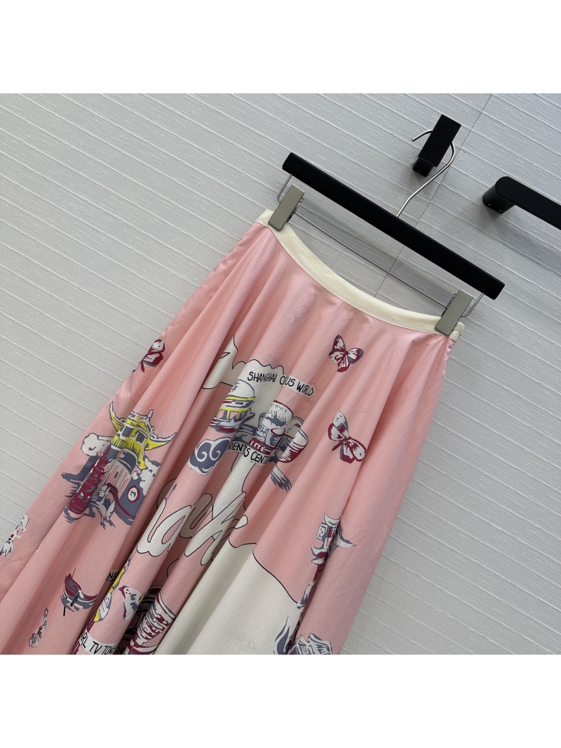 Dior Souvenir City Limited Edition Pink Sunset Print Skirt - Shanghai Collection