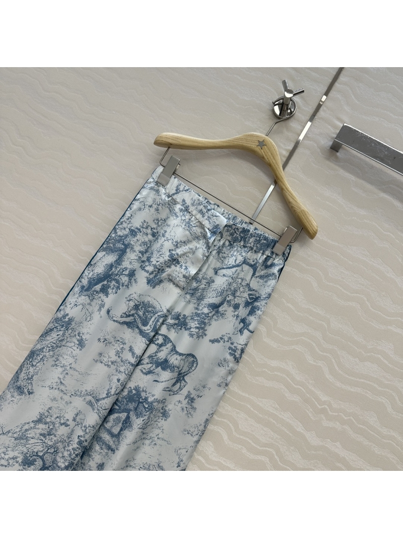 Dior MissDior 100% Silk Twill Zoo Print Lounge Pants - Elegant Resort Wear