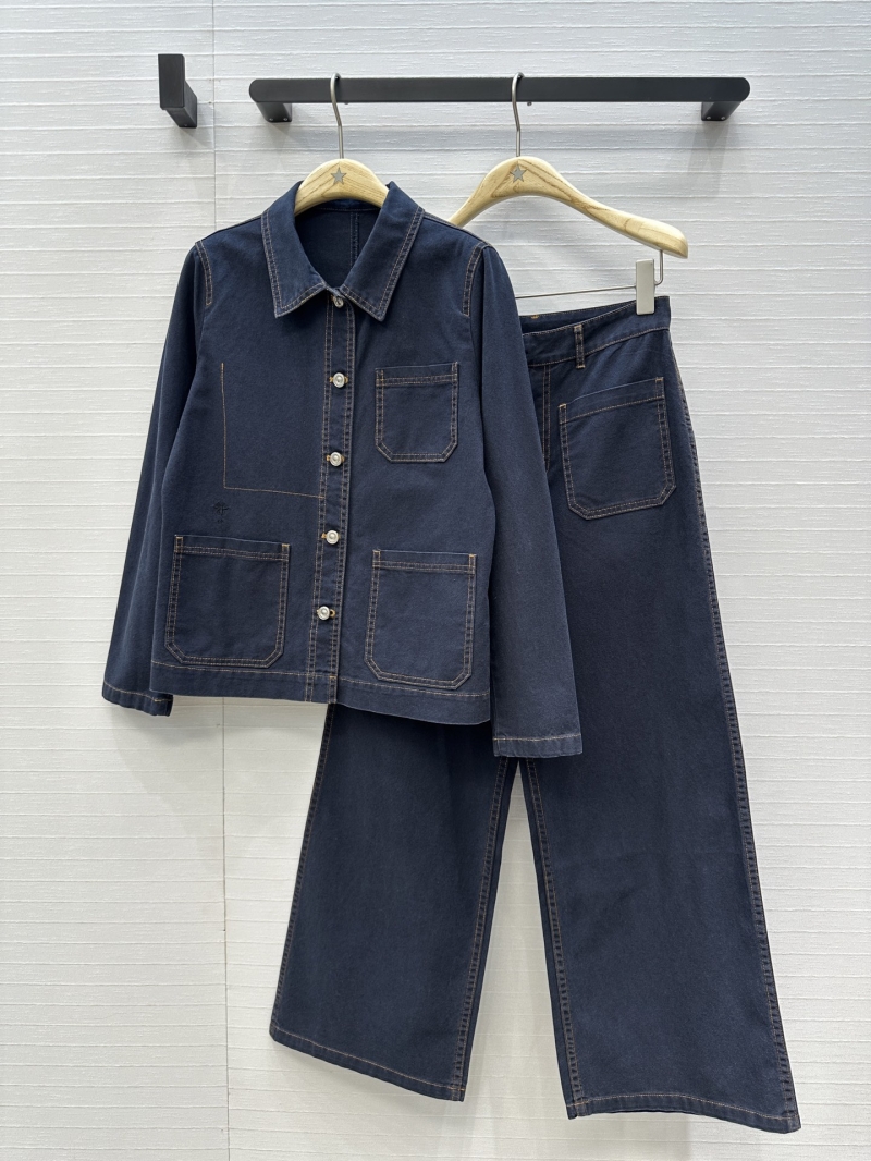 Dior Exclusive Contrast Stitch Denim Jacket - Luxe Dark Wash with Retro Flair