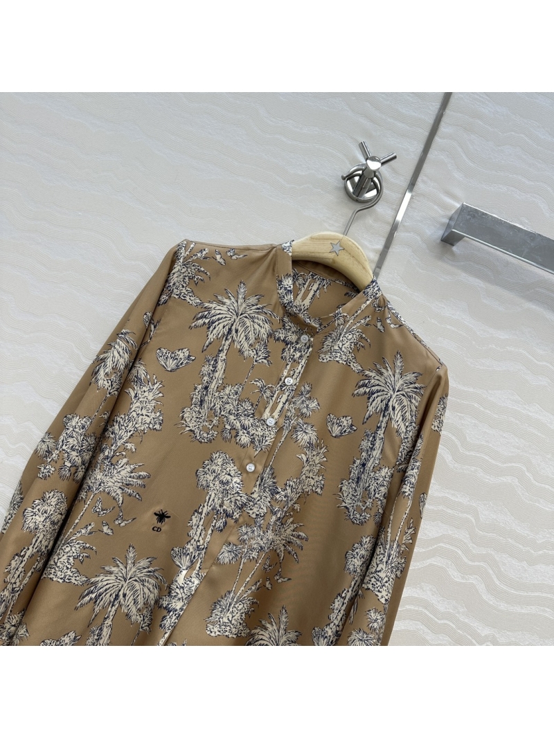 Dior MissDior Resort Collection Silk Shirt with Exotic Palm Print