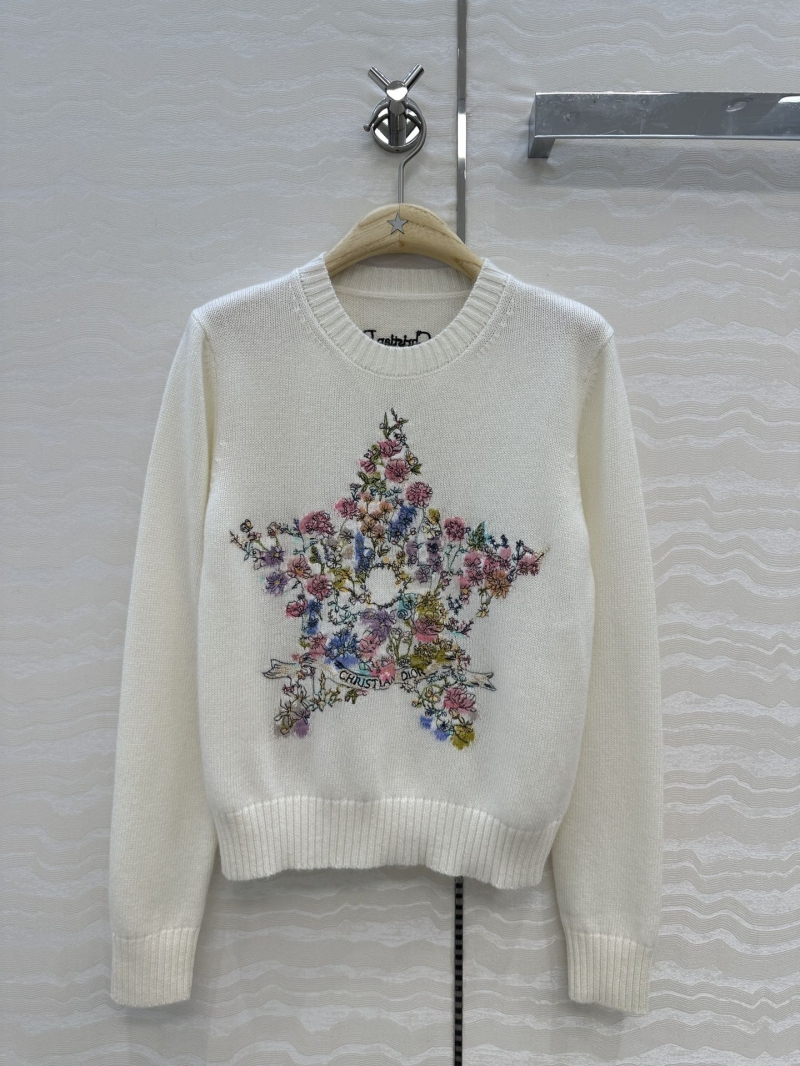 Dior MissDior Exclusive Fall/Winter Limited Edition Cashmere Sweater with Floral and Lucky Star Embroidery
