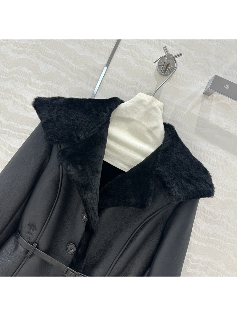 Dior Exclusive Limited Edition CD Embroidered Biker Jacket - Luxe Shearling with Notch Collar