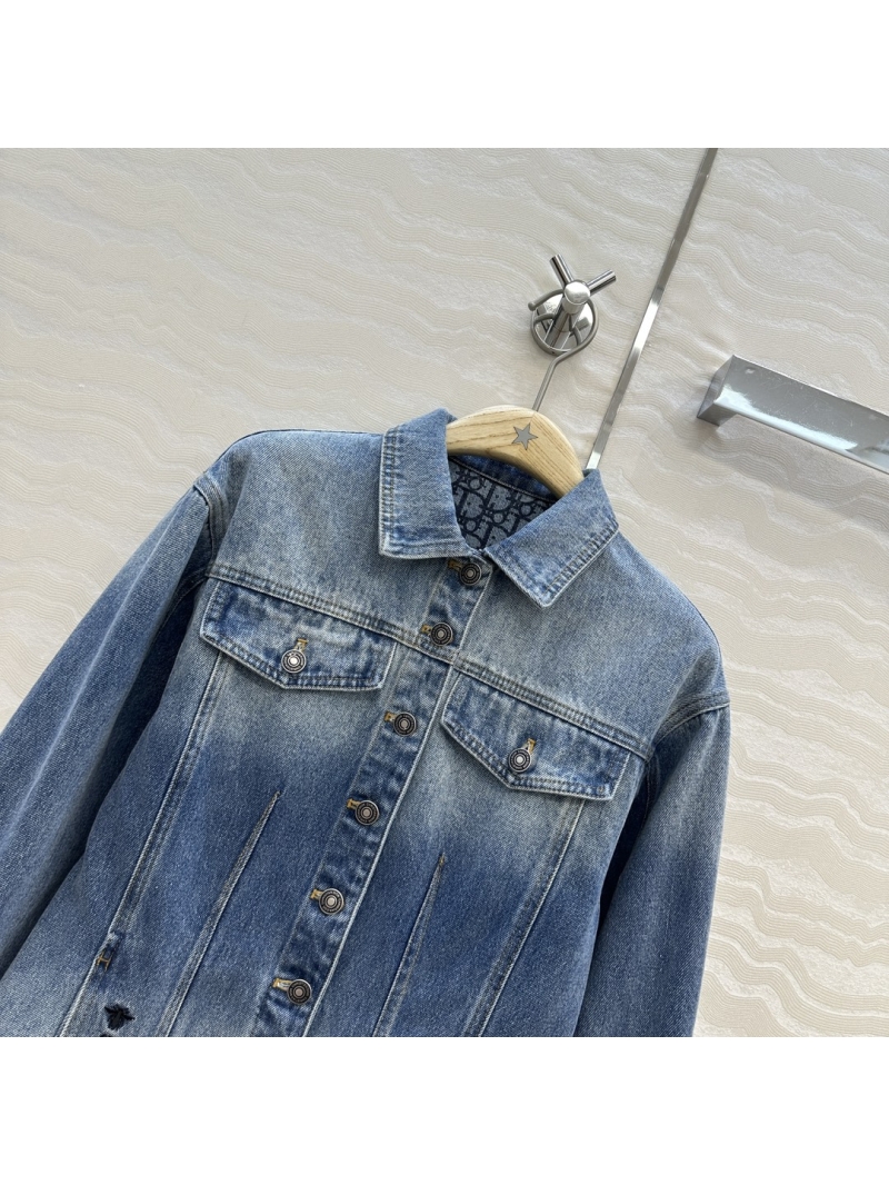 Dior Miss Dior Exclusive Denim Jacket in Vintage Blue – Custom Jacquard Denim with Slim-Fit Design