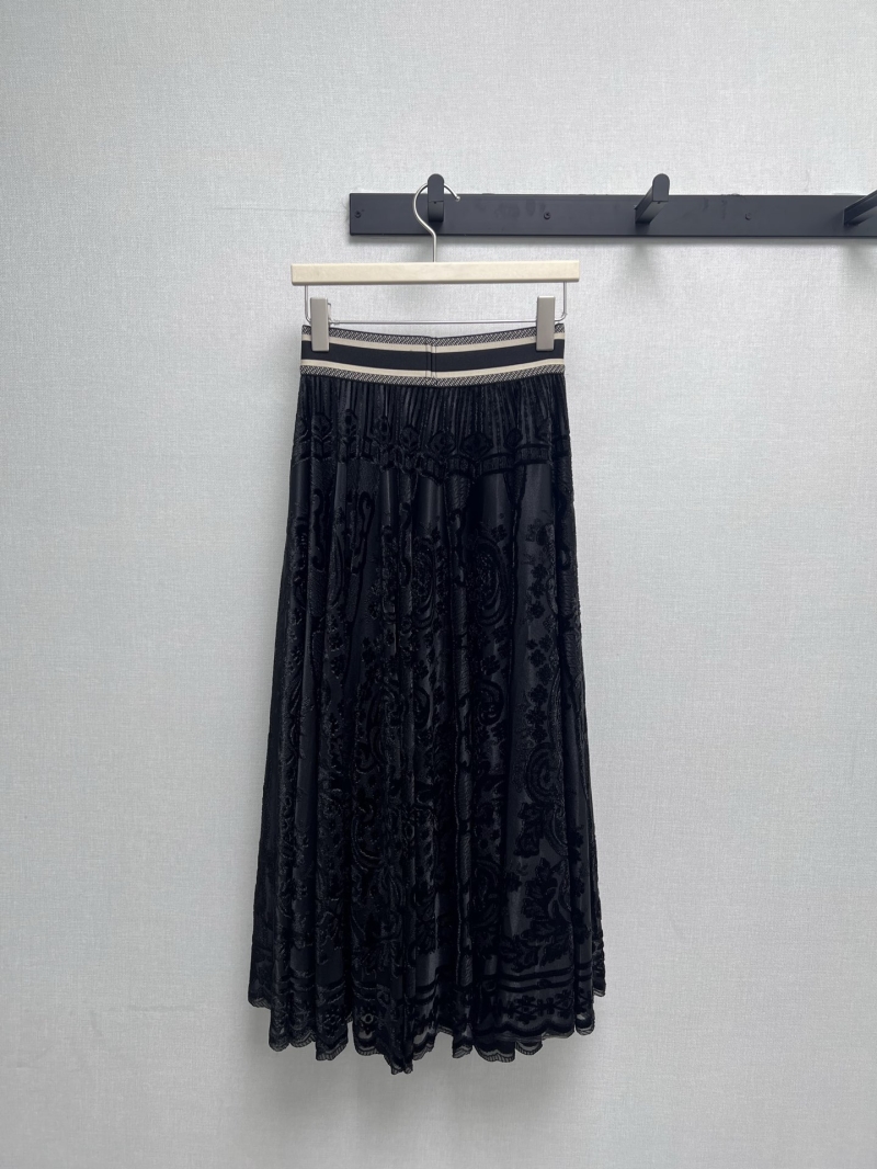 Christian Dior 2025 New Collection Black Pleated Tulle Skirt - Elegant & Luxurious