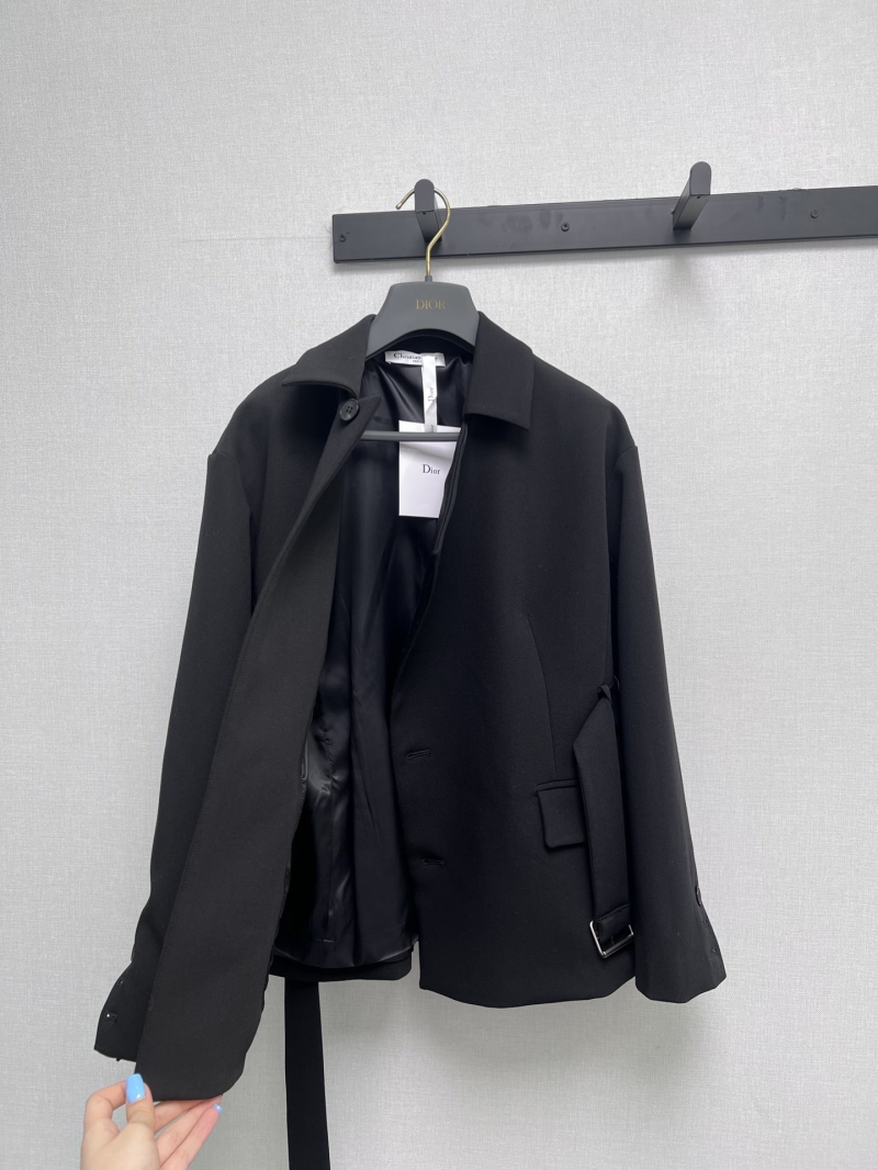 Dior AW25 Double-Breasted Belted Blazer in Black