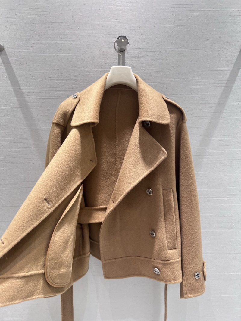 Dior Women's Khaki Double-Faced Cashmere Coat, Exquisite Tailored Fit with Double-Breasted Buttons & Belted Waist, Luxe Vintage-Inspired Design