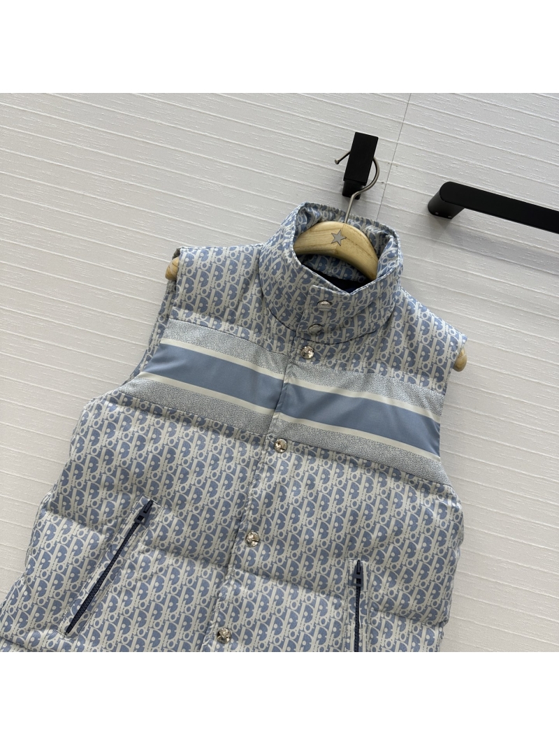 Dior Miss Dior Monogram Puffer Vest in High-Density Technical Taffeta with 90% White Duck Down Fill